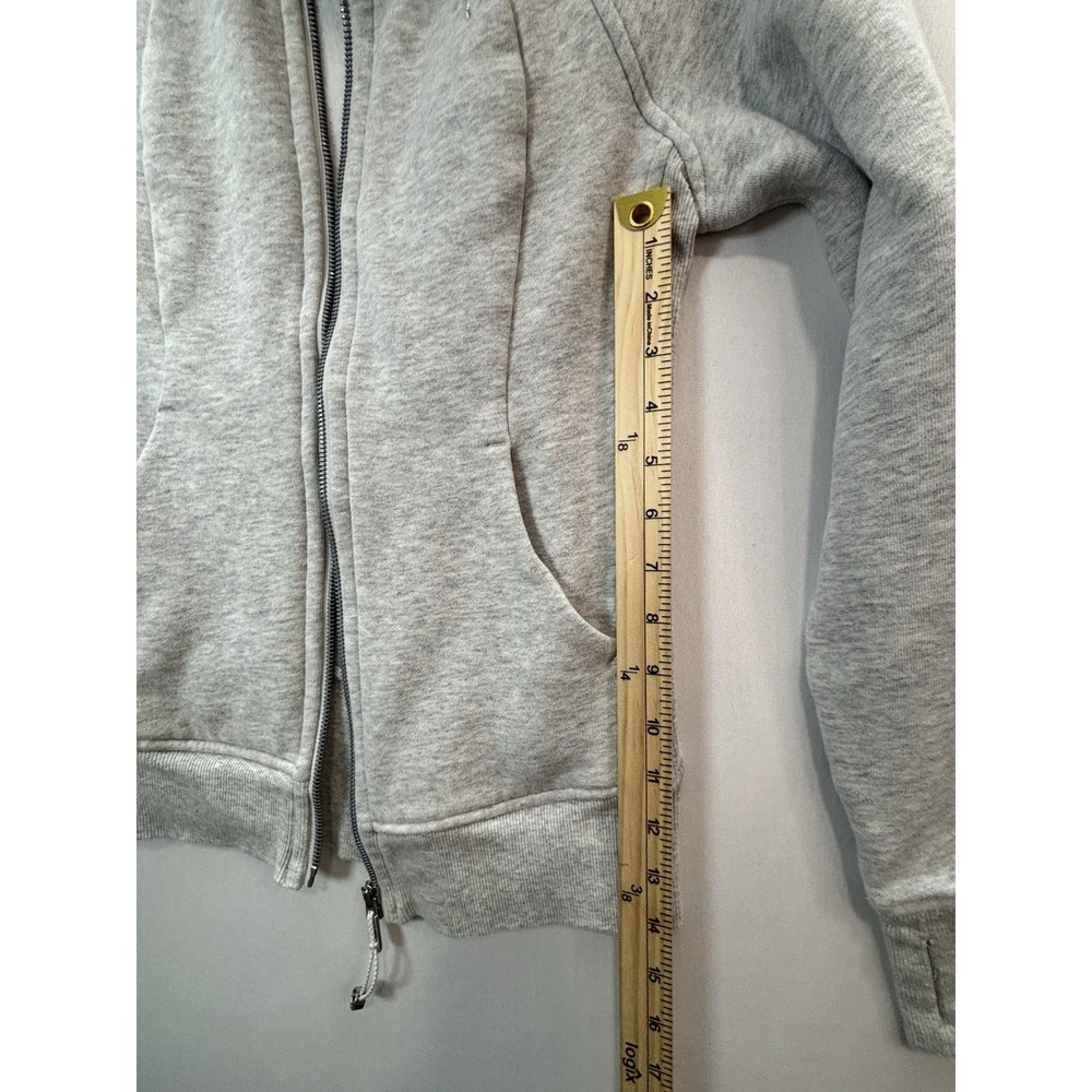 Lululemon Scuba Hoodie Women Size 4 Heather Gray Full Zip Jacket Thumbholes - Picture 12 of 16